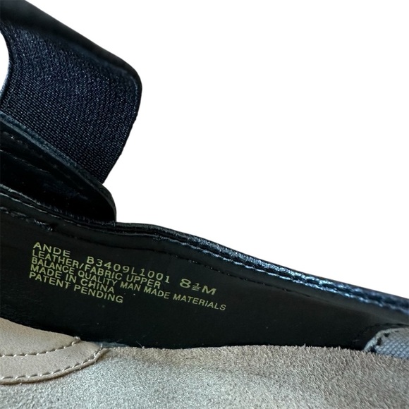 NATURALIZER ANDE Woman Shoes Black Leather Wedge Stretchy Strap Size 8.5M - Picture 9 of 11